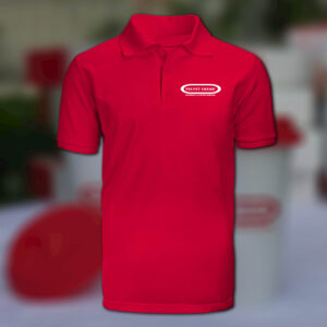 Red polo shirt